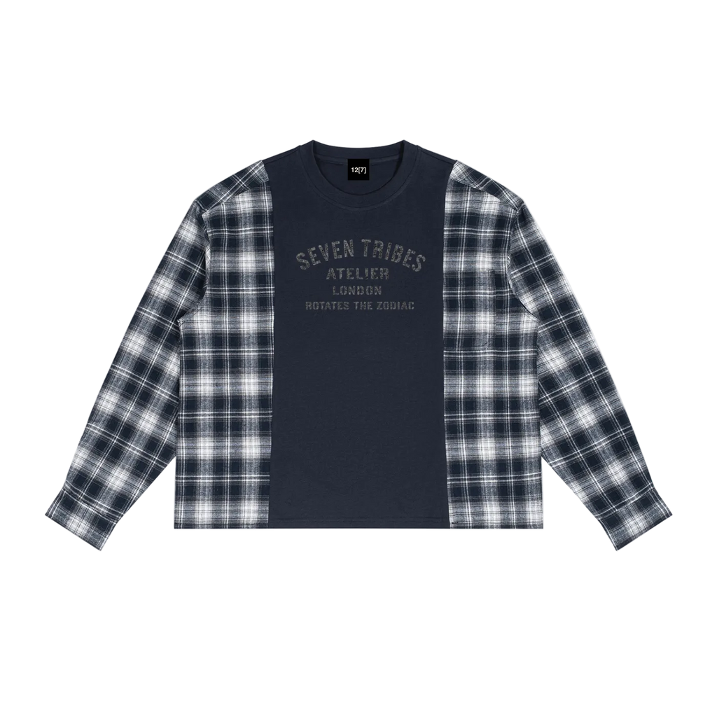 Plaid Panel Long Sleeve