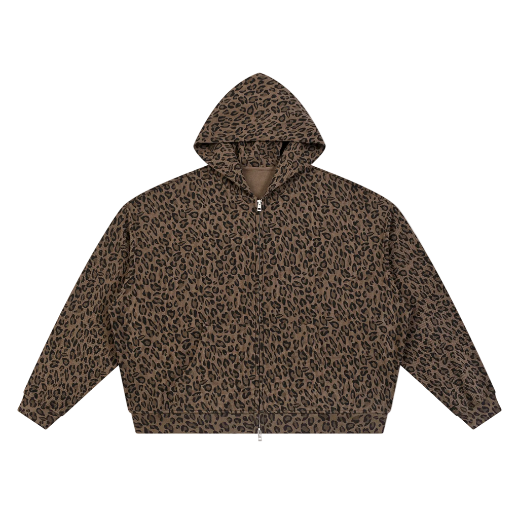 Leopard Waffle Hoodie