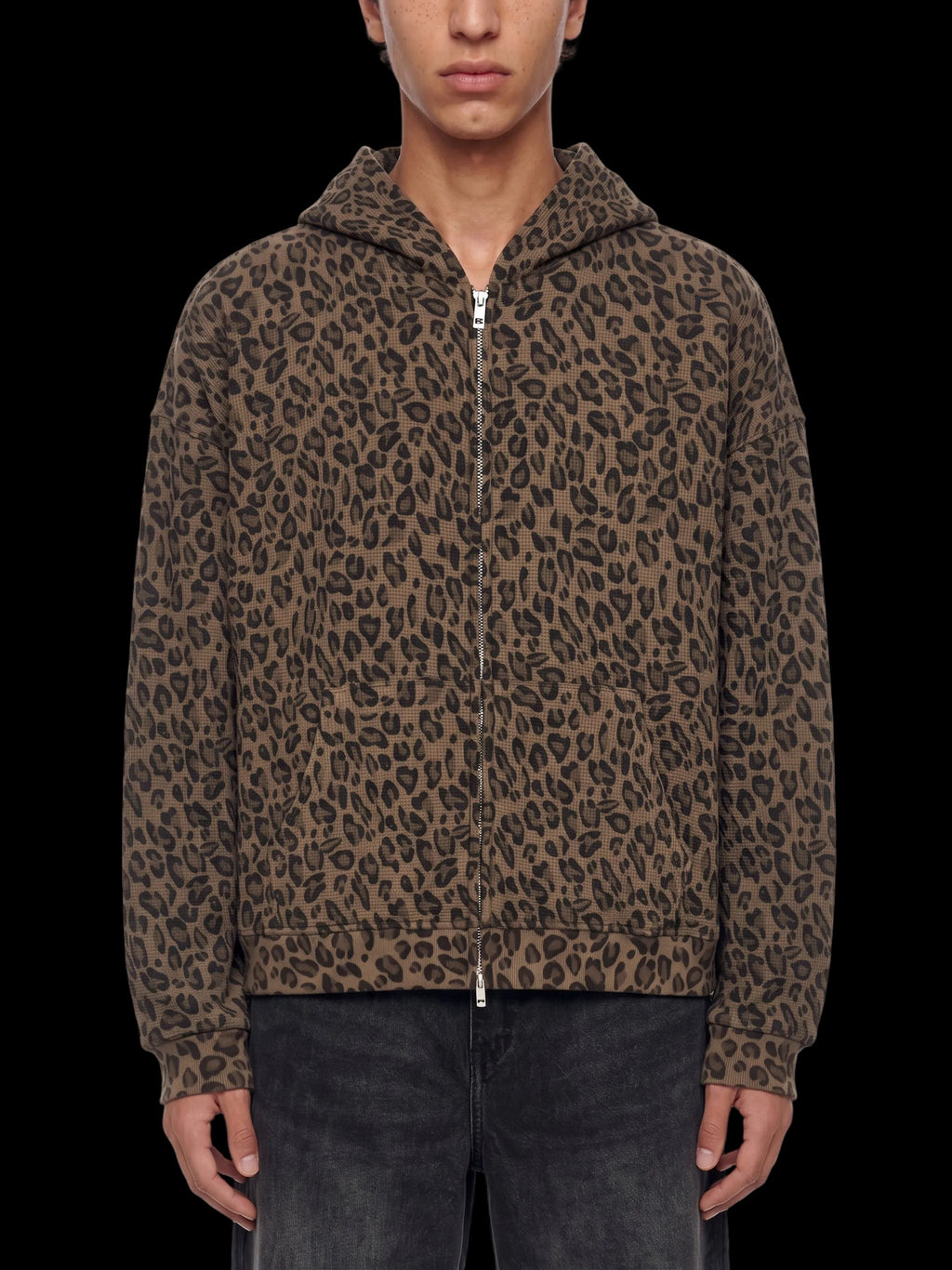 Leopard Waffle Hoodie