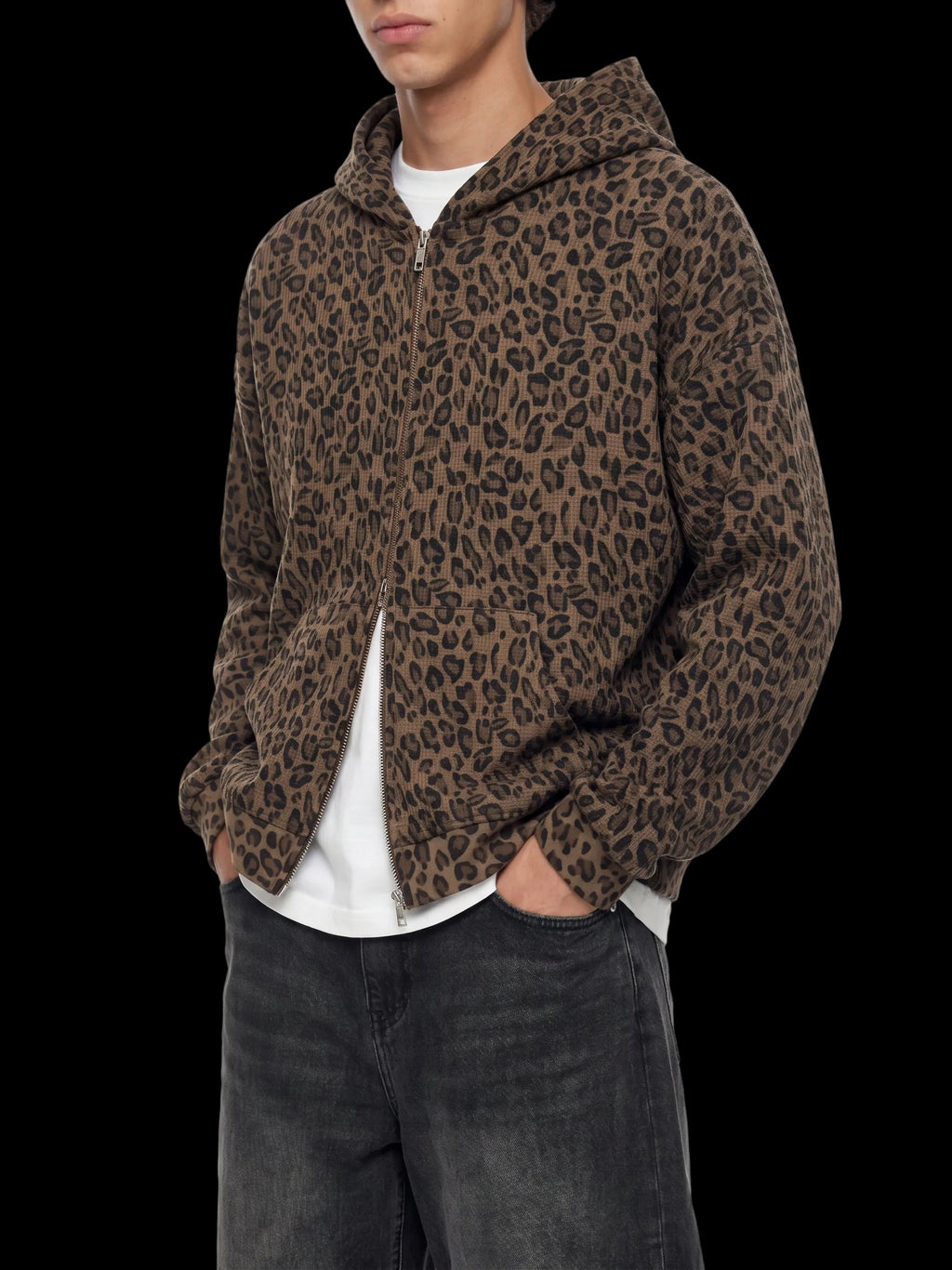 Leopard Waffle Hoodie