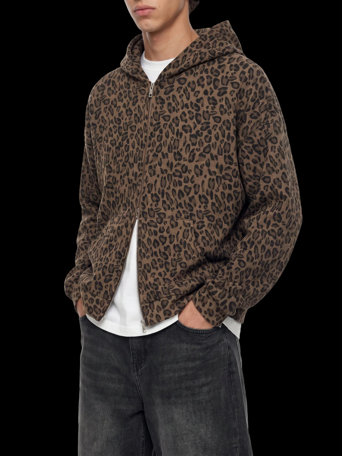 Leopard Waffle Hoodie